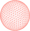 Coral red mesh sphere
